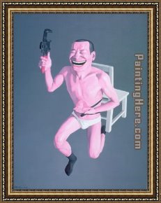 Worker Framed Paintings - the Worker by Yue Minjun