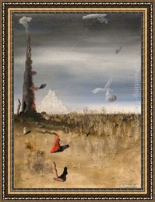 Comtesse De Tillieres Framed Paintings - Extinction des lumieres inutiles by Yves Tanguy