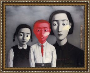 Family at Saltimbanquesc Framed Paintings - A Big Family by Zhang Xiaogang