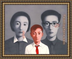 Family at Saltimbanquesc Framed Paintings - Big Family by Zhang Xiaogang