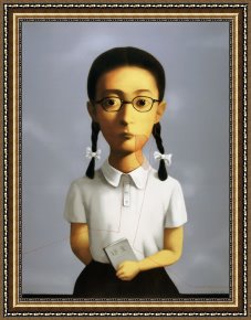 Family at Saltimbanquesc Framed Paintings - Big Family Girl by Zhang Xiaogang