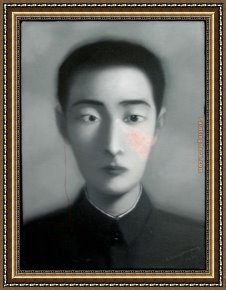 Bloodline 1997 Framed Paintings - bloodline 5 1997 by Zhang Xiaogang