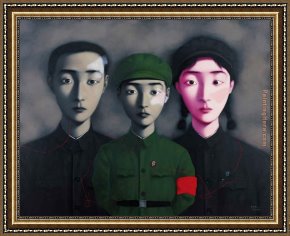 Family at Saltimbanquesc Framed Paintings - The Big Family No. 3 by Zhang Xiaogang