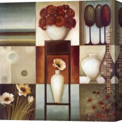 Floral Canvas Paintings - Floral Montage II by 2010