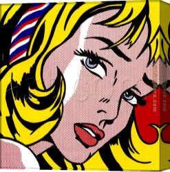 Hair Canvas Paintings - Girl With Hair Ribbon roy lichtenstein by 2010