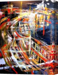 The Night Patrol at Smyrna Canvas Paintings - Night CityScape by 2010
