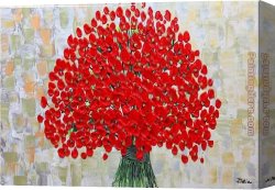 Poppies 1886 Canvas Paintings - RED POPPIES TEXTURED by 2010