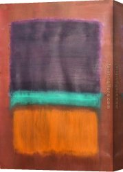 Untitled Green Red on Orange 1951 Canvas Paintings - Violet and Orange and a Slice of Green by 2010