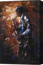 Player Canvas Paintings - BLUES PLAYER by 2011