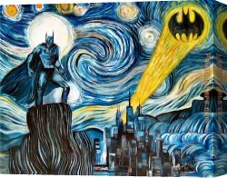 Starry Canvas Paintings - Dark Starry Knight by James Hance by 2011