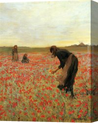 Girls Playing in Surf Canvas Paintings - Girls in Poppy Field by 2011
