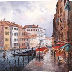 The Doge's Palace From The Entrance to The Grand Canal Canvas Paintings - Henderson Cisz - Cafe on the Grand Canal by 2011
