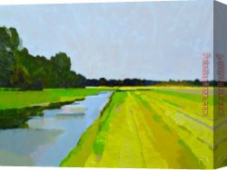 Land Canvas Paintings - Het Land Na De Eerste Snee by 2011