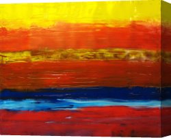 Deserted Canvas Paintings - Mojave Desert after Winter Rain by 2011