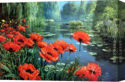 Untitled Green Red on Orange 1951 Canvas Paintings - Red Poppies by 2011
