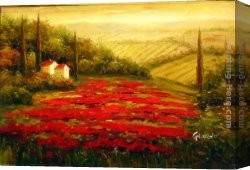 Untitled Green Red on Orange 1951 Canvas Paintings - Red Poppies in Tuscany by 2011
