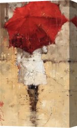 Umbrellas Canvas Paintings - Red umbrella ii by 2011