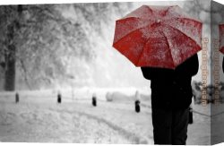 Umbrellas Canvas Paintings - Red umbrella iii by 2011