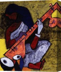 Player Canvas Paintings - sitar player by 2011