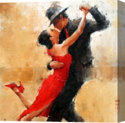 Thoughts Before The Dance Canvas Paintings - Tango dance by 2011
