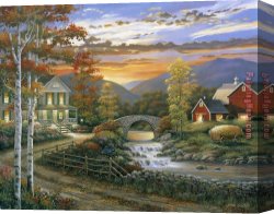 Knife Canvas Paintings - Autumn Barn by 2017 new