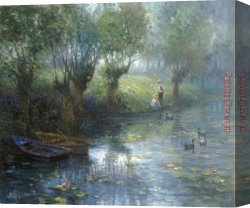 Knife Canvas Paintings - Fishing by 2017 new