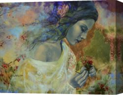 Waterhouse Gather Flower Girls Canvas Paintings - Girl with Flowers in Hands by 2017 new