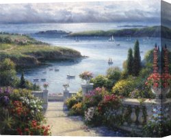 Knife Canvas Paintings - Harbor Garden by 2017 new