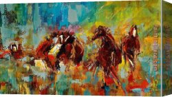 Running Canvas Paintings - Horses Brown Running by 2017 new