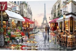 2017 New Canvas Paintings - Paris Cityscape by 2017 new