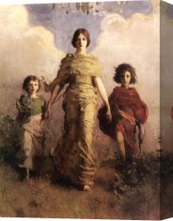Virgin of The Rocks Canvas Paintings - The Virgin by Abbott Handerson Thayer