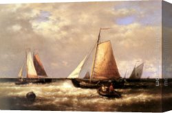 Return Canvas Paintings - Return of the Fishing Fleet by Abraham Hulk Snr