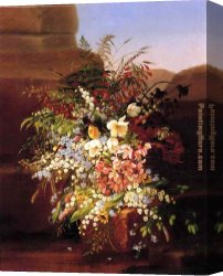 Floral Canvas Paintings - Floral Still Life 1 by Adelheid Dietrich