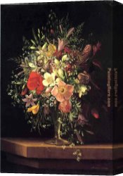 Floral Canvas Paintings - Floral Still Life by Adelheid Dietrich