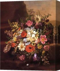 Floral Canvas Paintings - Floral Still Life by Adelheid Dietrich