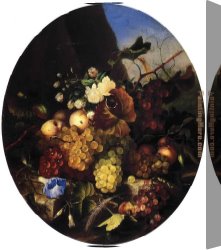 A Still Life with Flowers Grapes And a Melon Canvas Paintings - Still Life of Fruit and Flowers by Adelheid Dietrich