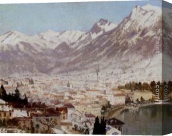 Como Canvas Paintings - A View Of Como by Adelsteen Normann