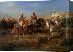Deserted Canvas Paintings - Desert Canter by Adolf Schreyer