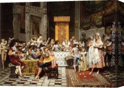 Alexandre-gabriel Canvas Paintings - Baptism of the Condé by Adolphe Alexandre Lesrel