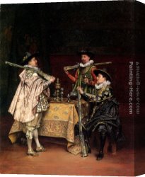 Burst Shoot Unfold Canvas Paintings - Discussing The Day's Shoot by Adolphe Alexandre Lesrel