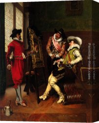 Le Depart En Voyage De Noces Canvas Paintings - Les Critiques by Adolphe Alexandre Lesrel