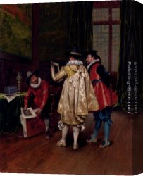 Conversation Canvas Paintings - The Conversation by Adolphe Alexandre Lesrel