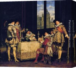 Dead Game Canvas Paintings - The Game of Cards by Adolphe Alexandre Lesrel