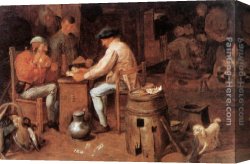 Card Canvas Paintings - The Card Players by Adriaen Brouwer