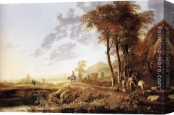 Evening Landscape at East Bergholt Canvas Paintings - Evening Landscape by Aelbert Cuyp