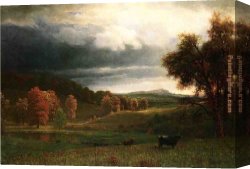 Autumn Canvas Paintings - Autumn Landscape The Catskills by Albert Bierstadt