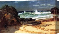 Beach Canvas Paintings - Beach at Nassau by Albert Bierstadt