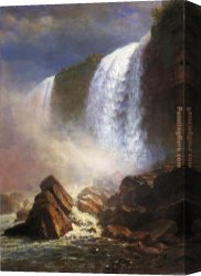 Genesis The Fall And Expulsion From Paradise The Original Sin Canvas Paintings - Falls of Niagara from Below by Albert Bierstadt