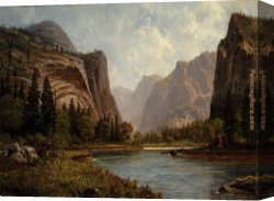 Valley of The Yosemite Canvas Paintings - Gates of the Yosemite by Albert Bierstadt