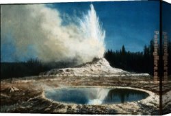 Wivenhoe Park Essex Canvas Paintings - Geyser, Yellowstone Park by Albert Bierstadt